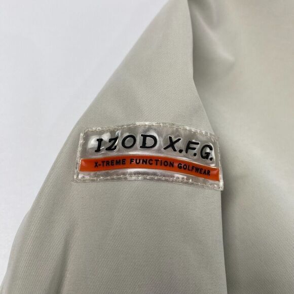 Vintage Izod Mens Golf Pullover Windbreaker Beige Size Large Outdoor Hiking - Picture 7 of 15